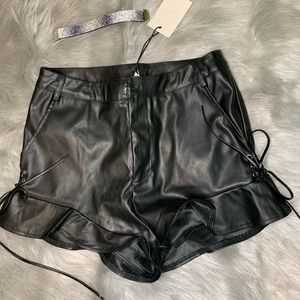 Leather shorts